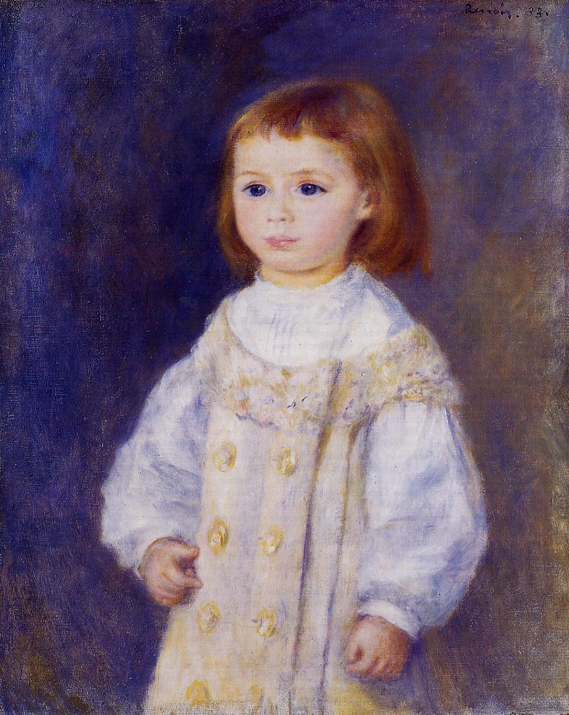 Child in a White Dress (Lucie Berard) - Pierre-Auguste Renoir painting on canvas